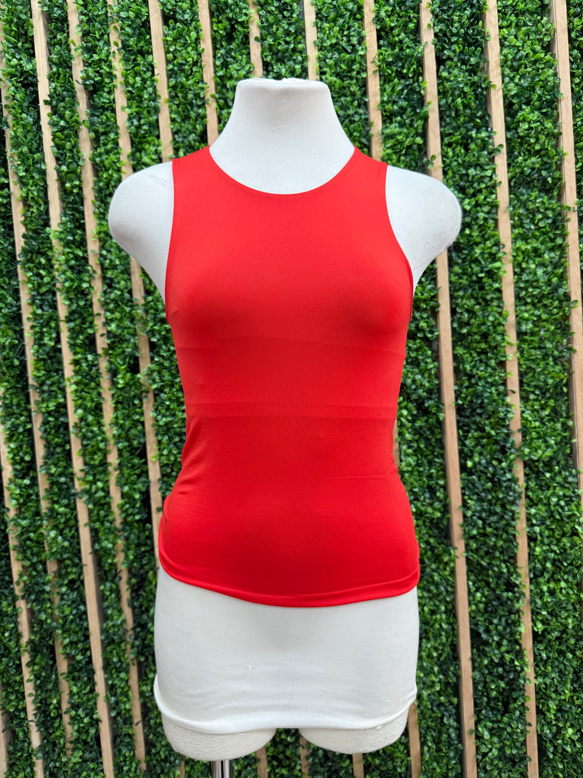 High Neck Smooth Lined Sleeveless Tank Top