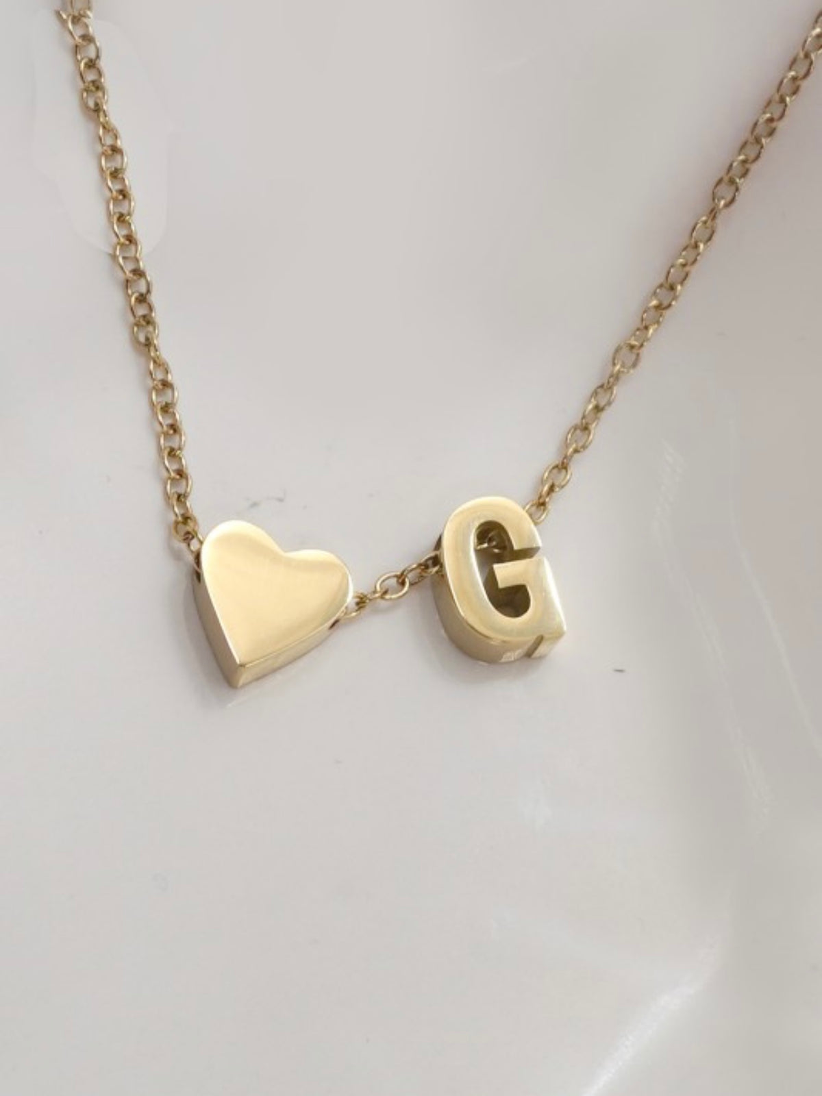 Heart Initial Necklace