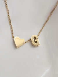 Heart Initial Necklace