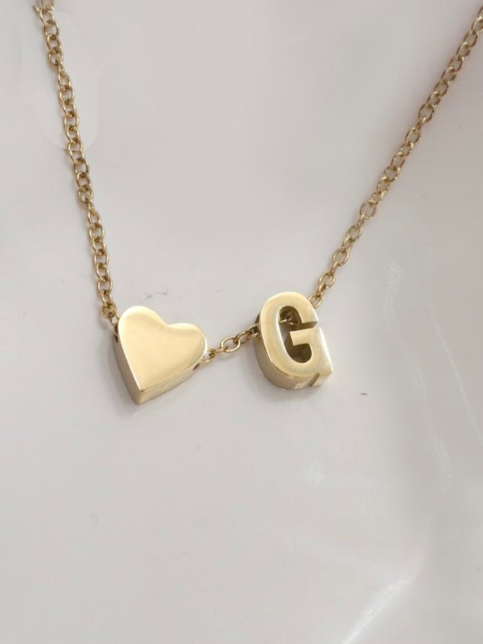 Heart Initial Necklace