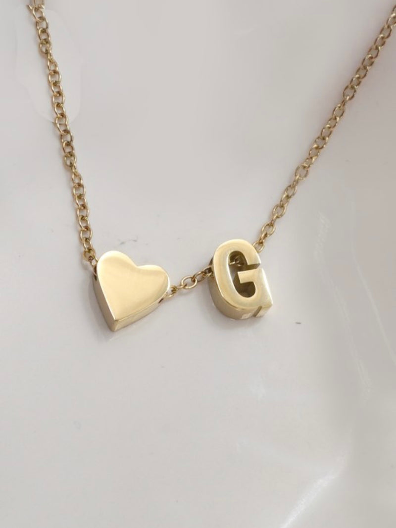 Heart Initial Necklace
