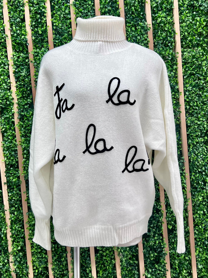 Fa La La Embossed Sweater