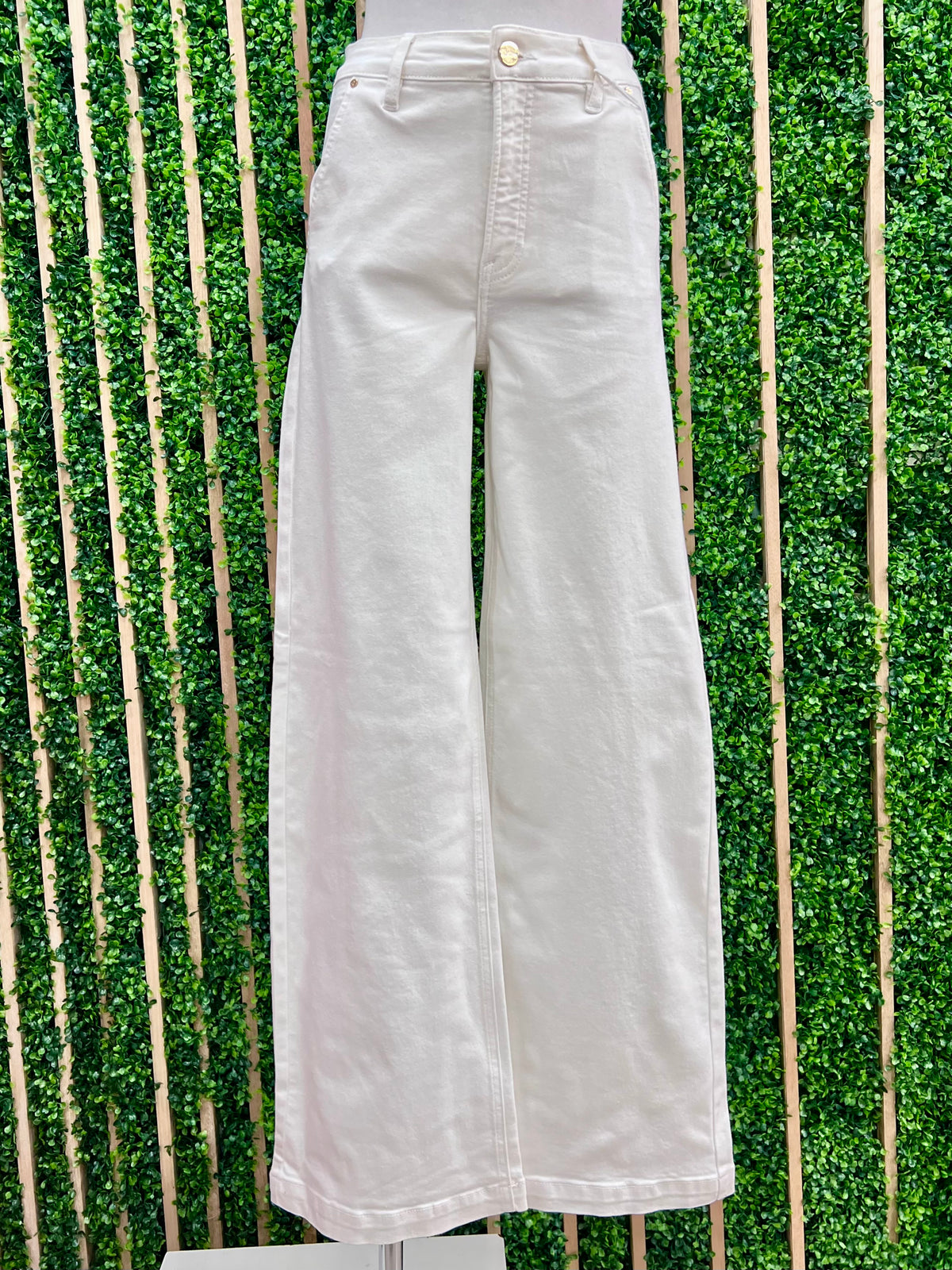 White High Rise Wide Leg Jean