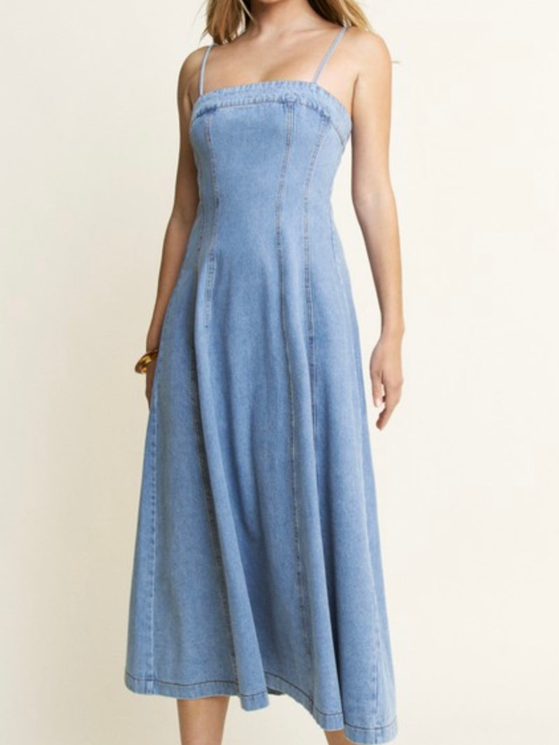 Denim Cami Midi Dress