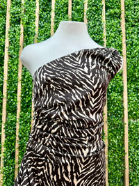 Black White Asymmetrical Animal Print One Shoulder Dress