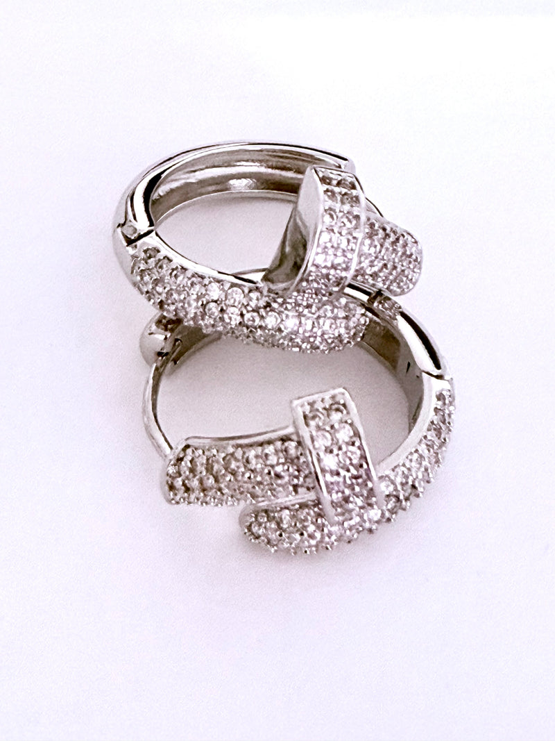 Pave Nail Hoop Earrings