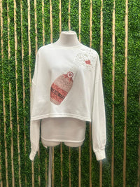 Sequin Champagne Bottle Patch Sweatshirt