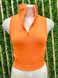 Half Zip Crop Tank