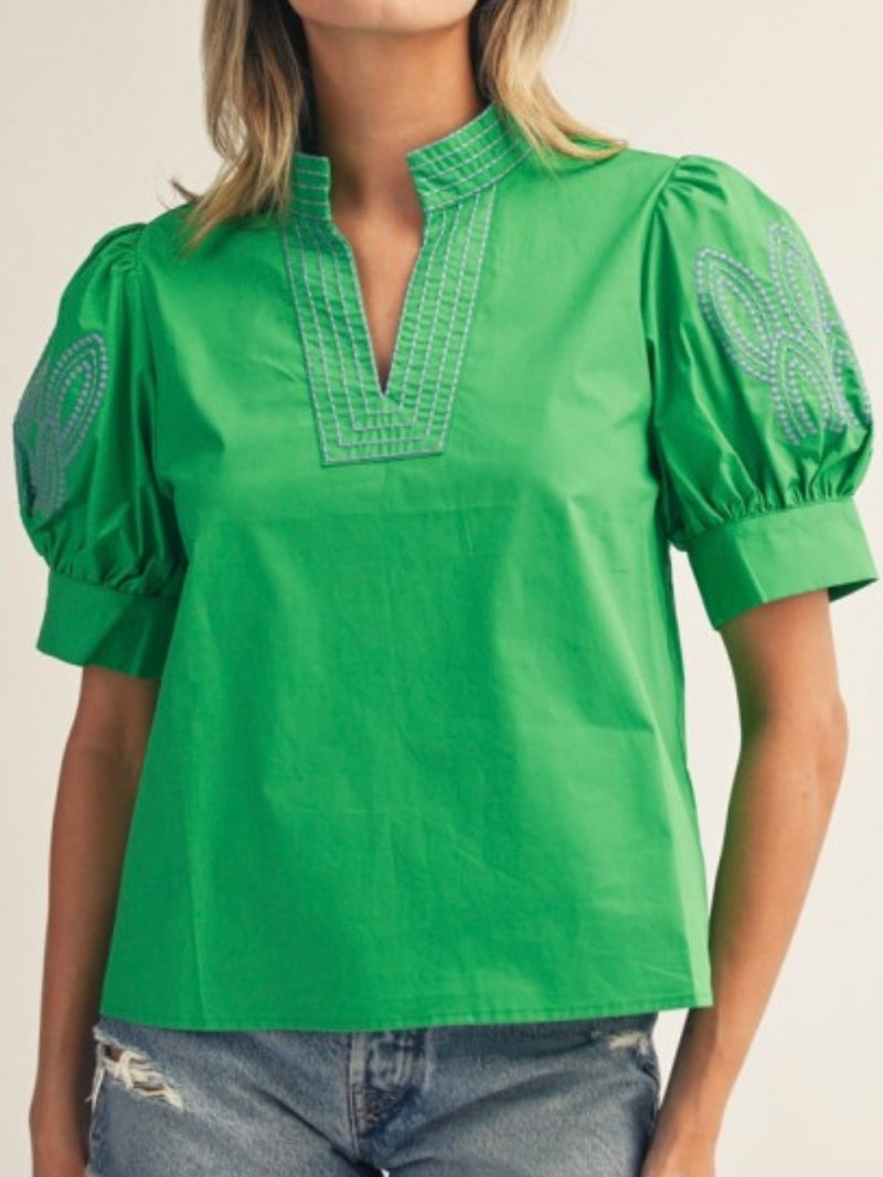 Beautiful Embroidered Sleeve Blouse