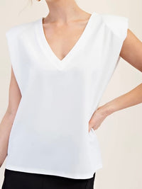 V Neck Shoulder Pad Top