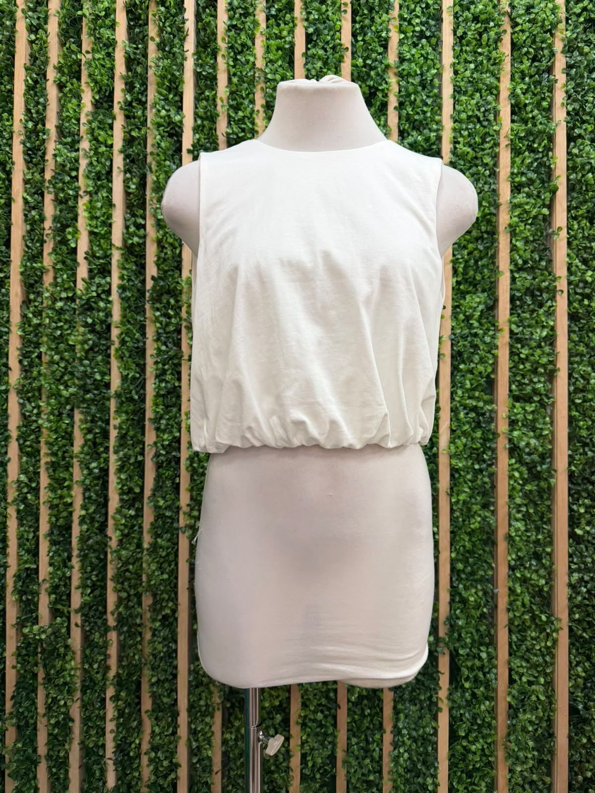 Sleeveless Bubble Hem Top
