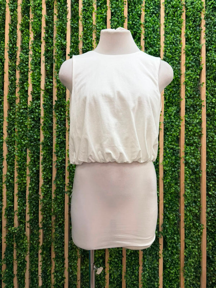 Sleeveless Bubble Hem Top