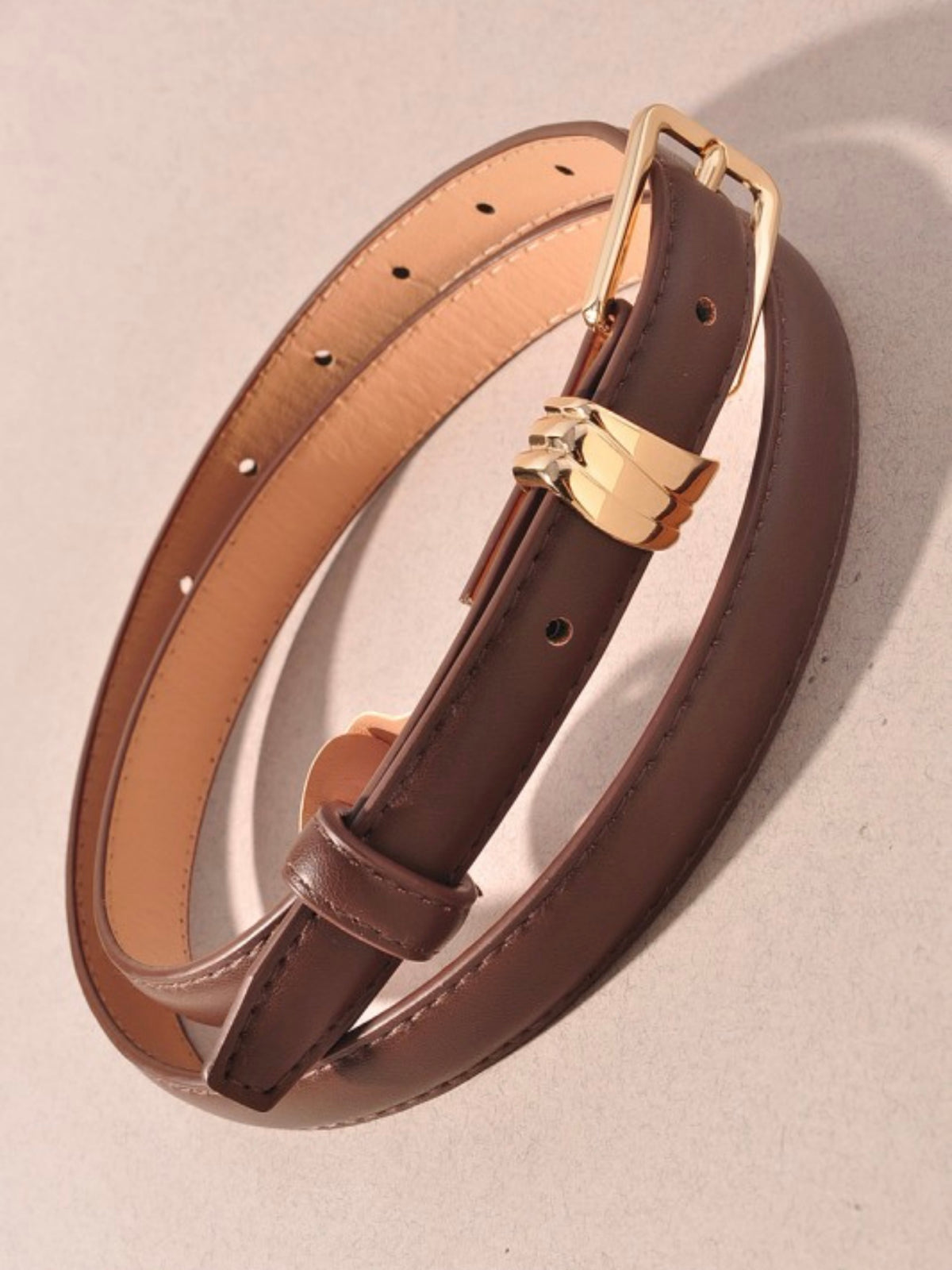 Rectangle Buckle Stacked Loop Belt
