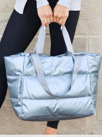Metallic Puffer Tote