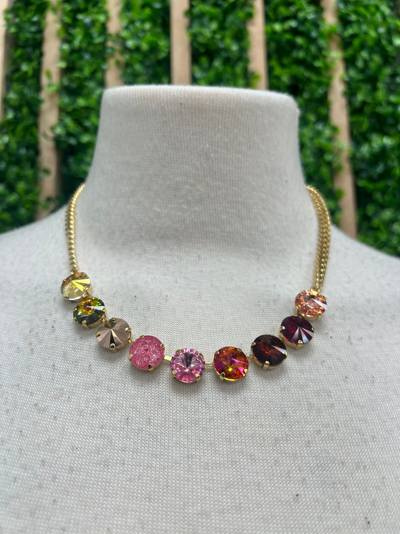 Mini Sofia Metallic Mix Crystal Necklace