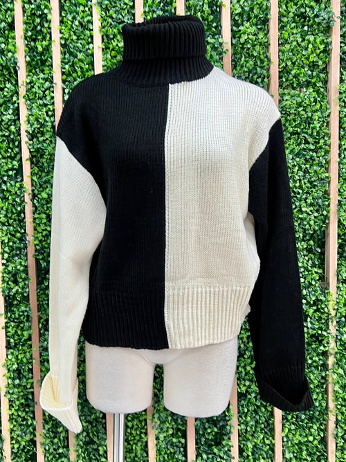 Black Ivory Block Sweater
