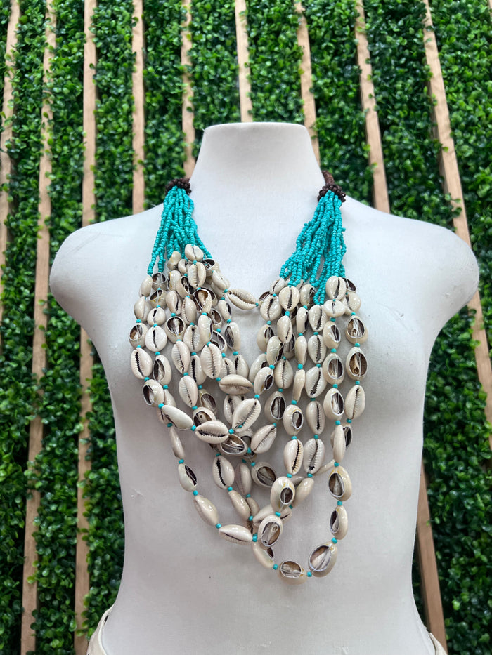 Multi Beads Shell Necklace