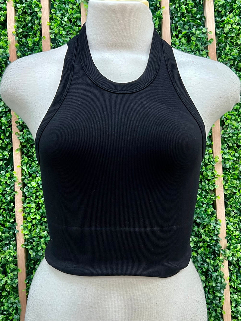 High Neck Racerback Crop Basic