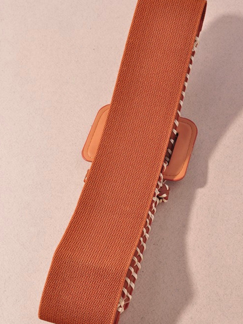 Contrast Stitch Wide Elastic Belt