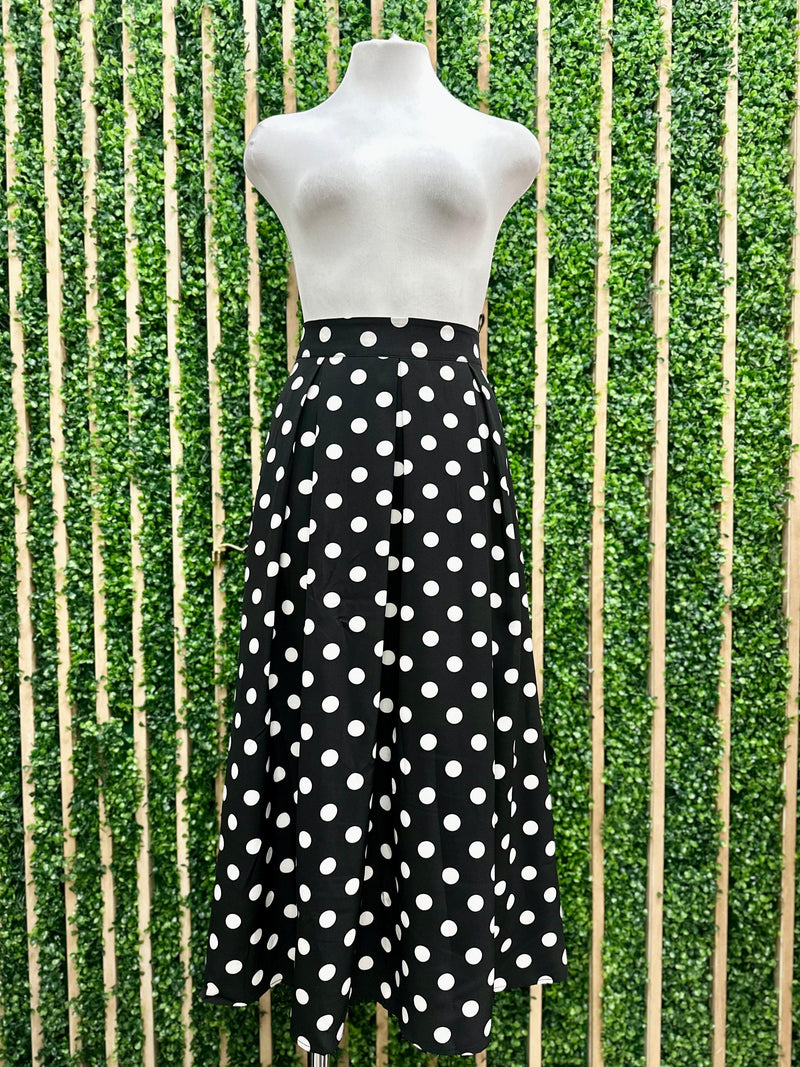 Polka Dot Midi Skirt