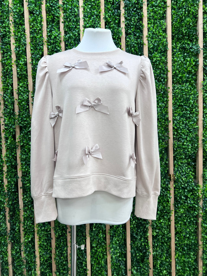 Bow Detail Oatmeal Sweater