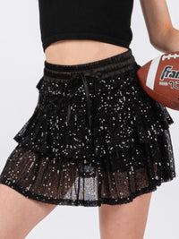 Sequin Ruffle Skort