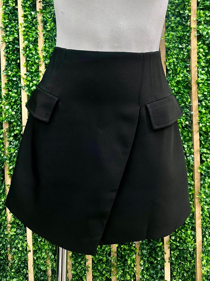 Sleek Wrap Mini Skirt