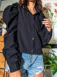 Textured Puff Sleeve Blouse