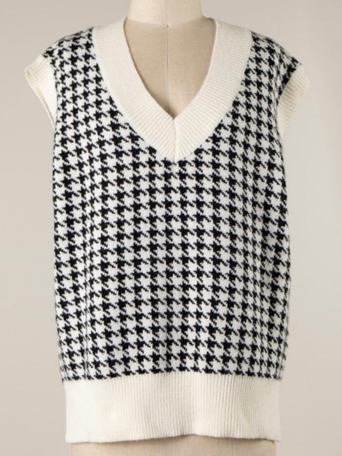 IVory Houndstooth Vest