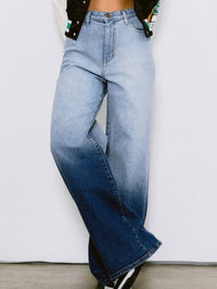 Denim Ombre High Waist Wide Leg Pant