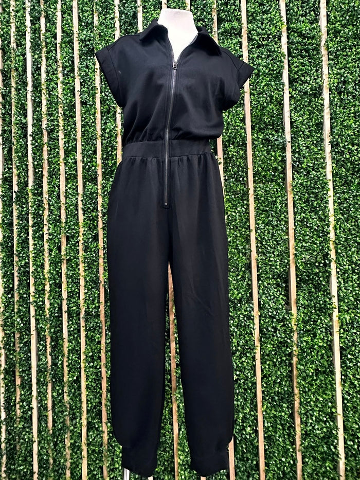 Cap Sleeve Cinched Waist Jumpsuit