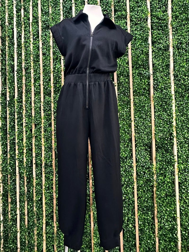 Cap Sleeve Cinched Waist Jumpsuit