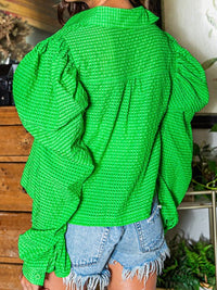Textured Puff Sleeve Blouse