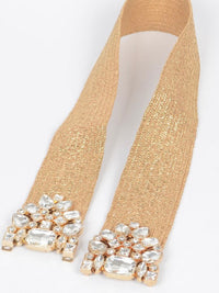 Stone Design Metallic Straw Belt