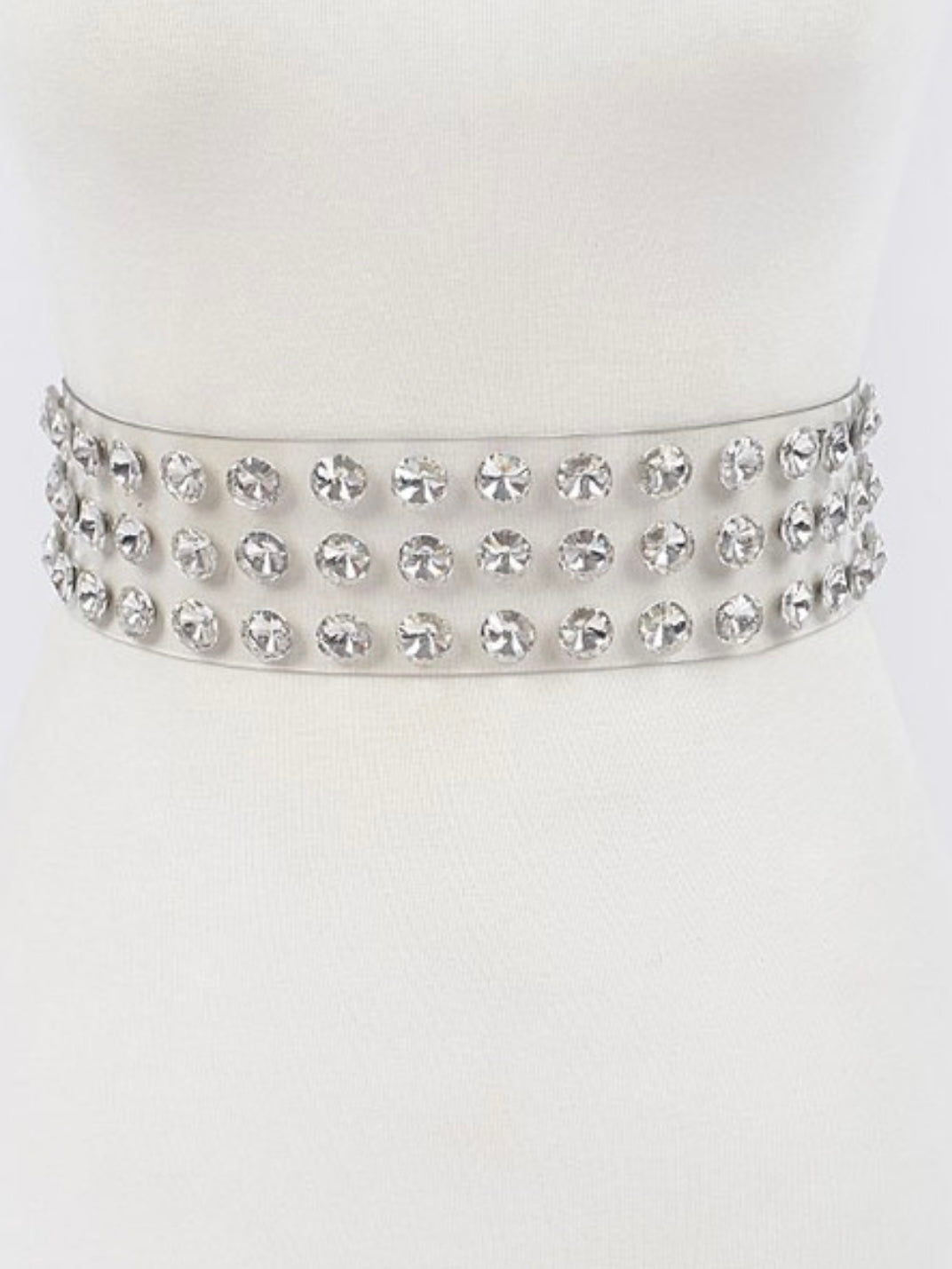 Crystal Studded Clear Belt