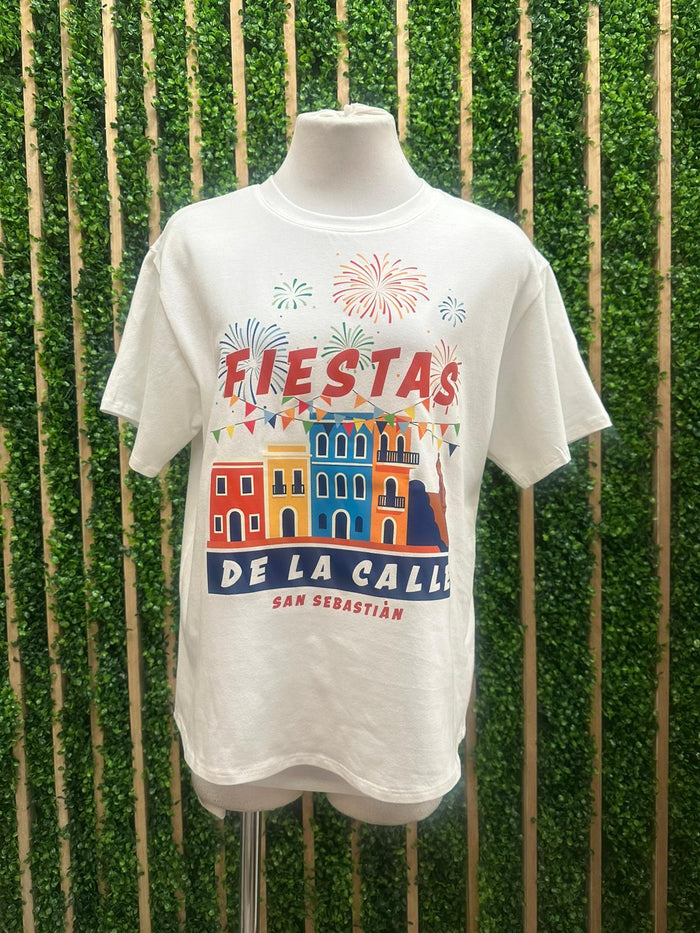 Fiestas Calle San Sebastian Graphic White Shirt
