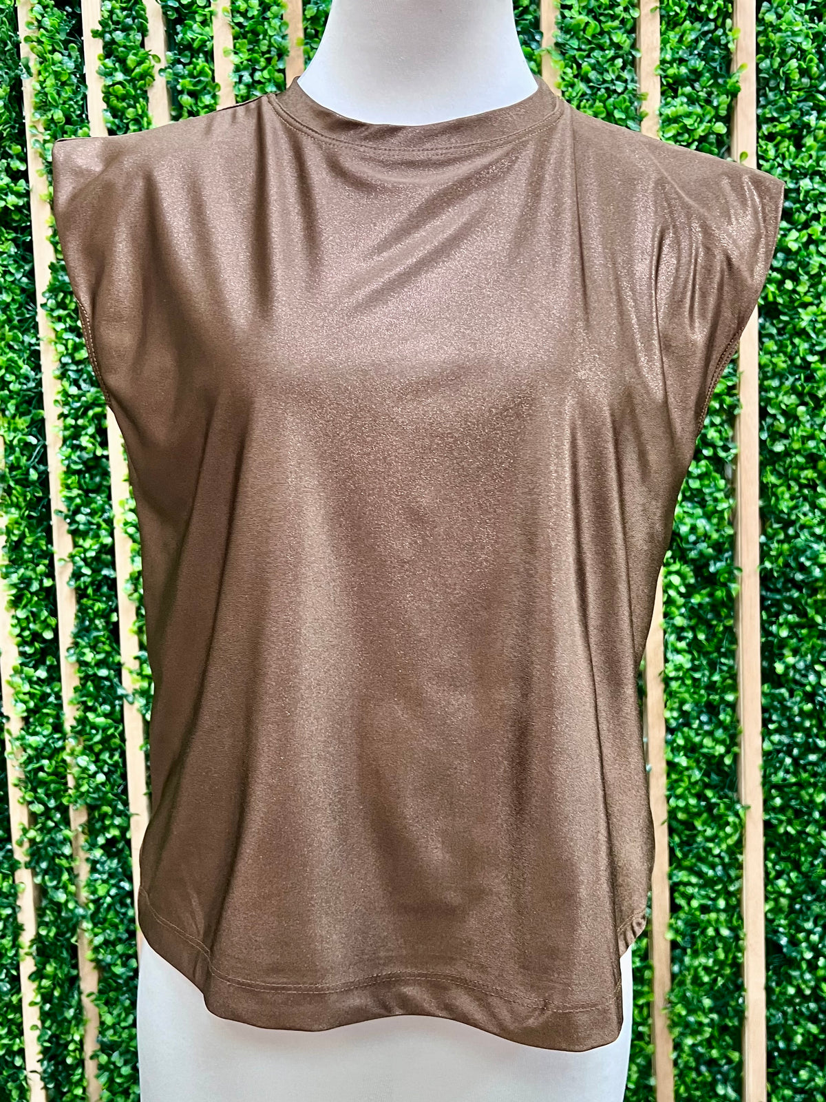Muscle Sleeve Metallic Top
