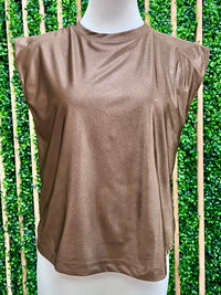 Muscle Sleeve Metallic Top