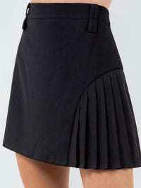 Contrast Pleat Detail Mini Skirt