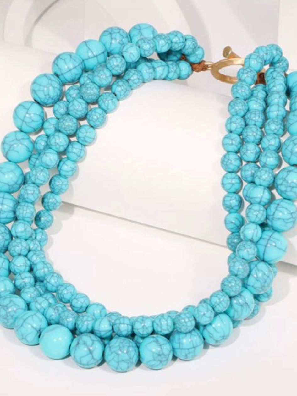Turquoise Statement Beaded Necklace