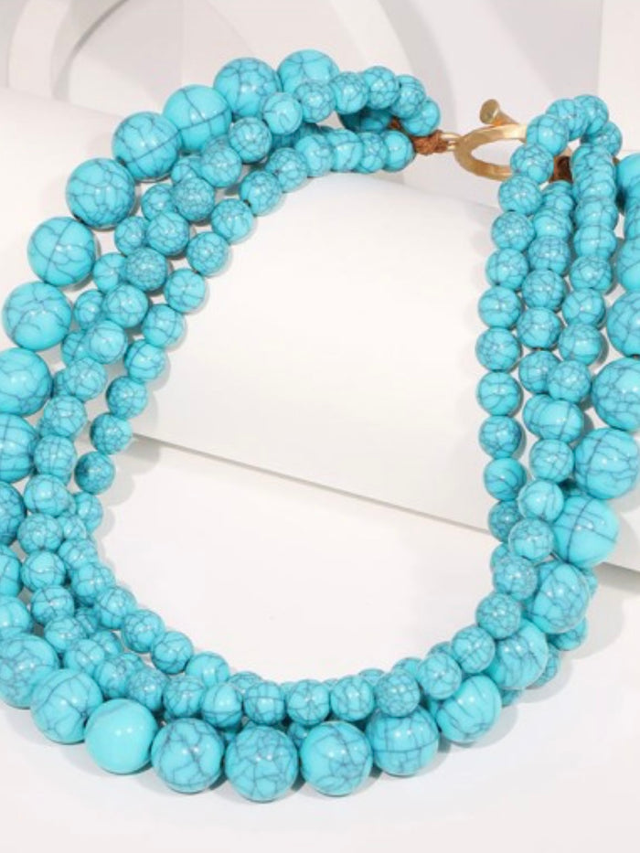 Turquoise Statement Beaded Necklace