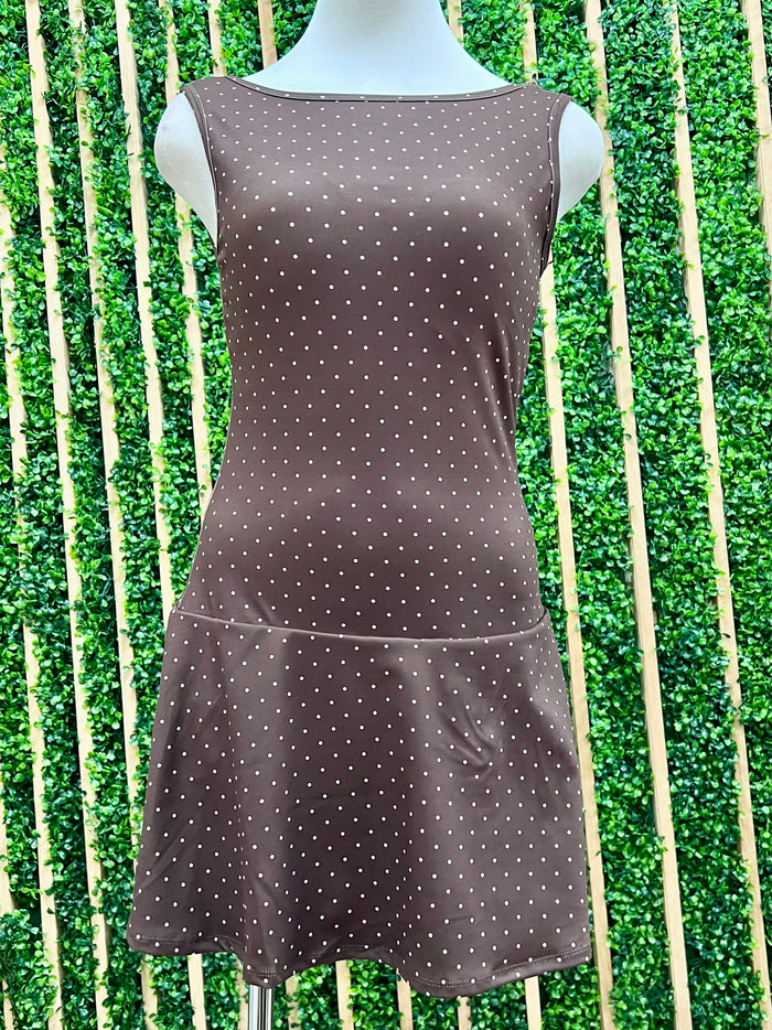Chocolate Dots Dropwaist Favorite Romper Dress
