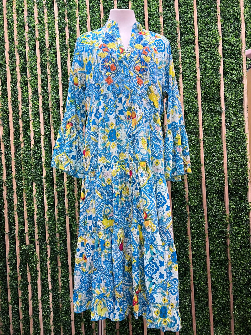Italy Mixed Print Maxi Dress