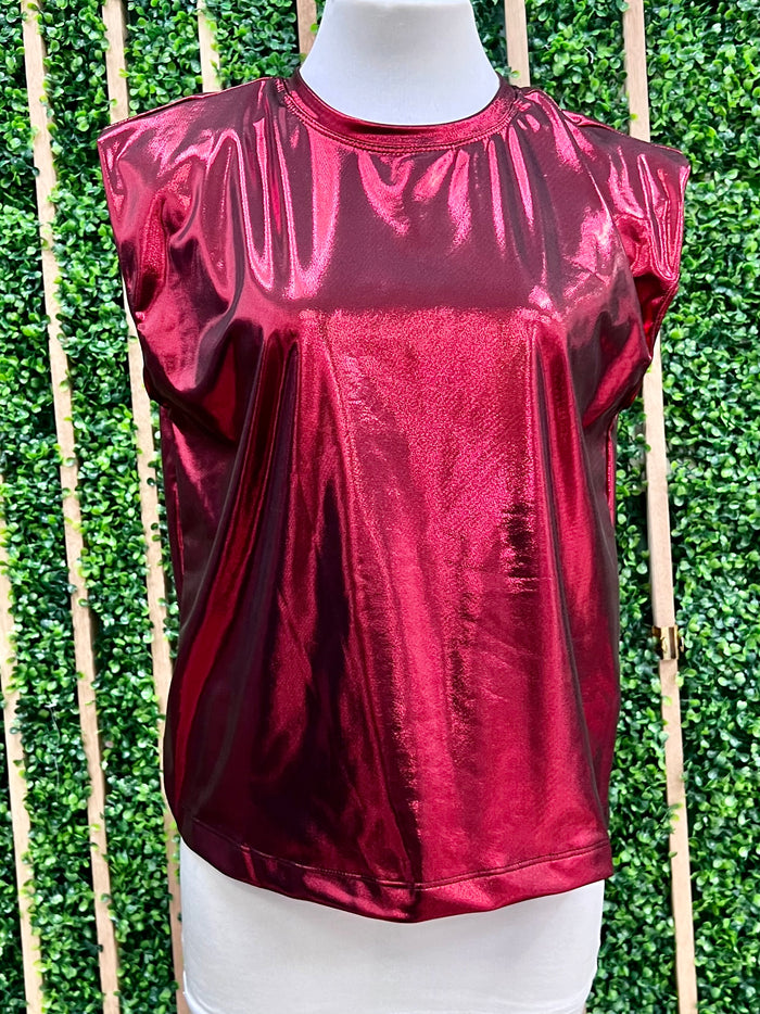 Muscle Sleeve MEtallic Top