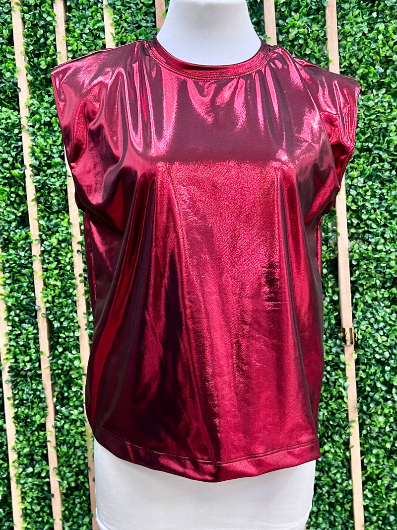 Muscle Sleeve MEtallic Top