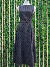 Beautiful Grey Dotted Midi Dress