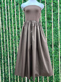 Delicate Strapless Midi Dress