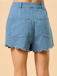 Denim Embroidered Shorts