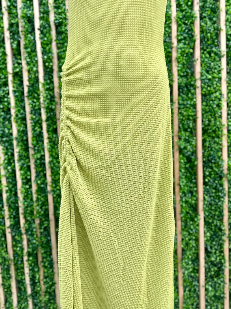 Beautiful Waffled Crochet Midi Dress