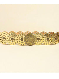 Round Buckle Western Wide Belted